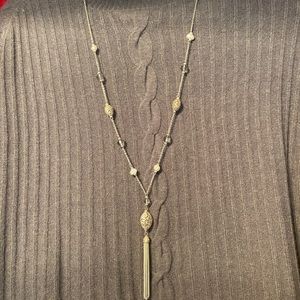 Long silver plated necklace